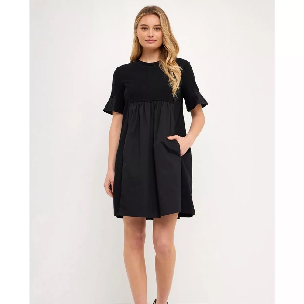 English Factory solid mini dress - black